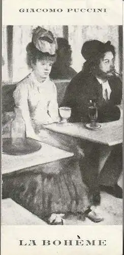 Stadttheater Freiberg, Rosemarie Dietrich, Manfred Claus: Programmheft Giacomo Puccini LA BOHEME Spielzeit 1975 / 76 Nr. 8 (18). 