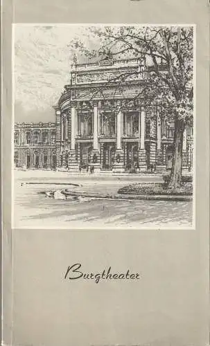 Burgtheater Wien , Friedrich Heer: Programmheft Johann Nestroy EINEN JUX WILL ER SICH MACHEN 15. Juni 1962 (18). 