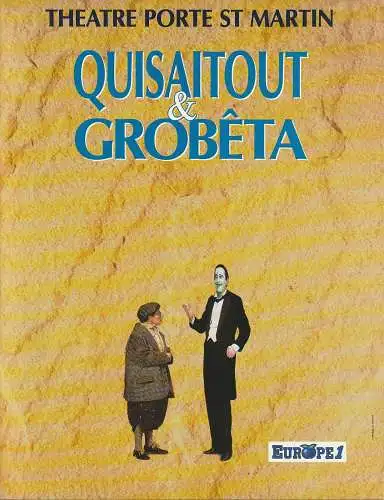 Theatre de la Porte Saint Martin, Helen et Bernard Regnier, Catherine Vesperini: Programmheft Coline Serreau QUISAITOUT & Grobeta Premiere 25 Jarvier 1994 Programme (18). 