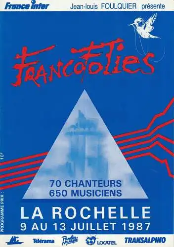 Jean-Louis Foulquier: Programmheft FRANCOFOLIES LA ROCHELLE 9 AU 13 JUILLET 1987 (18). 