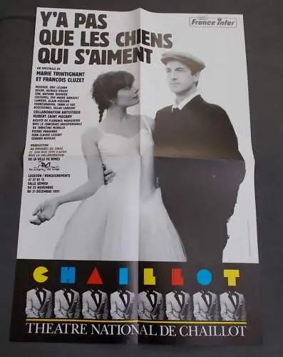 Theatre National de Chaillot: Programmheft Theaterplakat Y'A PAS QUE LES CHIENS QUII S'AIMENT Premiere 22 Novembre 1991 (18). 