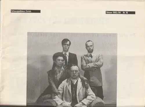 Schauspielhaus Zürich, Neue Schauspiel AG, Gerd Heinz, Lukas Rüsch, Marco Läuchli: Programmheft Eugene O'Neill EINES LANGEN TAGES REISE IN DIE NACHT Premiere 1. März 1984 Saison 1983 / 84 Nr. 10 (18). 