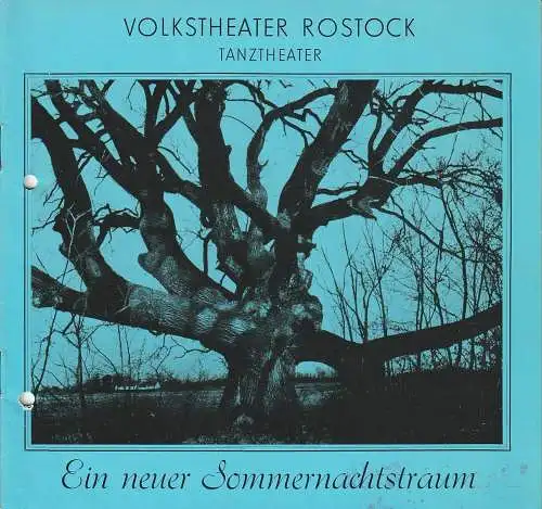Volkstheater Rostock DDR, Hanns Anselm Perten, Annegret Ernst: Programmheft EIN NEUER SOMMERNACHTSTRAUM Premiere 19. Oktober 1984 Spielzeit 1983 / 84 (18). 