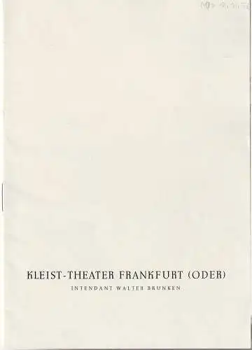 Kleist-Theater Frankfurt Oder, Walter Brunken: Programmheft Boris Lawrenjow DIE BRESCHE Premiere 7. November 1957 Spielzeit 1957 / 58 Heft 6 (18). 
