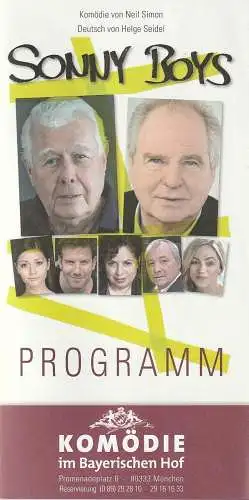 Komödie im Bayerischen Hof, Thomas Pekny, Veronika Freitag, u.a: Programmheft Neil Simon SONNY BOYS (18). 