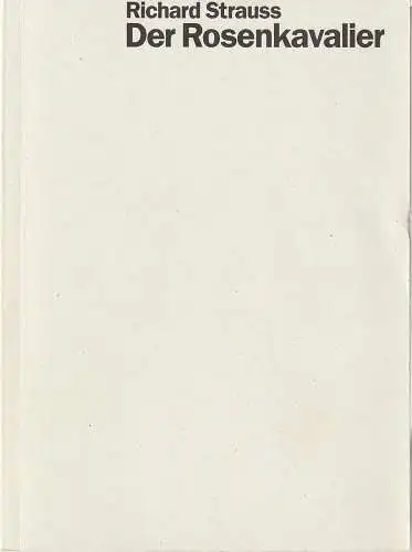 Staatstheater Stuttgart, Operndirektion, Klaus-Peter Kehr, Ute Becker: Programmheft Richard Strauss DER ROSENKAVALIER Wiederaufnahme 29. September 1996 (18). 