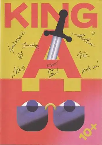 Schauburg  Theater für junges Publikum der LH München, Andrea Gronemeyer, Xenia Bühler: Programmheft KING A Premiere 16. Oktober 2021 Spielzeit 2020 / 21 Programmplakat Nr. 37 (18). 