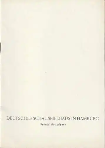 Deutsches Schauspielhaus in Hamburg, Gustaf Gründgens, Günther Penzoldt, Rolf Wilken: Programmheft Richard Hey WEH DEM, DER NICHT LÜGT 14. Februar 1962 Spielzeit 1961 / 62 (18). 