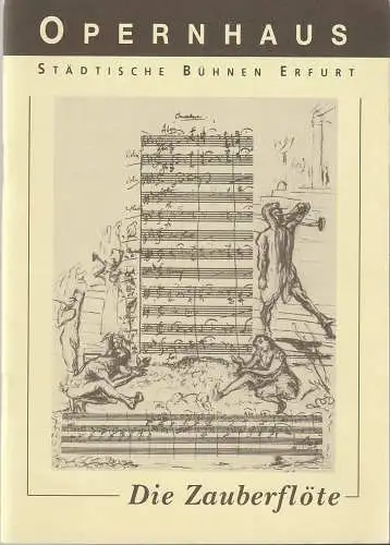 Städtische Bühnen Erfurt, Dietrich Taube, Ute Unger, Jutta Mager: Programmheft Wolfgang Amadeus Mozart DIE ZAUBERFLÖTE Premiere 5. Dezember 1992 Opernhaus Spielzeit 1992 / 93 Heft 2 (18). 