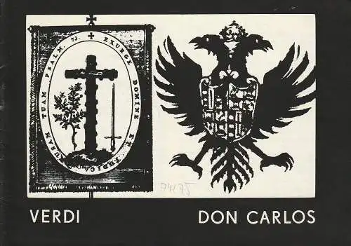 Städtische Bühnen Erfurt, Bodo Witte, Johannes Steurich, Walter Meißner: Programmheft Giuseppe Verdi DON CARLOS Premiere 29. Juni 1975 Spielzeit 1974 / 75 Heft 14 (18). 