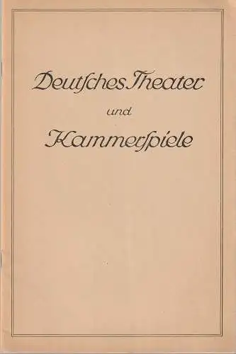 Deutsches Theater und Kammerspiele, Heinz Hilpert, Wolfgang Drews: Programmheft Bernard Shaw PYGMALION Spielzeit 1939 / 40 Heft 6 (18). 