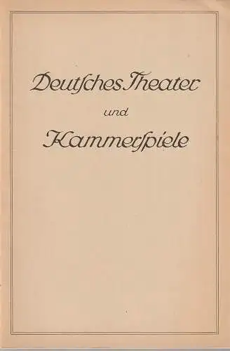 Deutsches Theater und Kammerspiele, Heinz Hilpert, Wolfgang Drews: Programmheft William Shakespeare OTHELLO Spielzeit 1939 / 40 Heft 9 (18). 