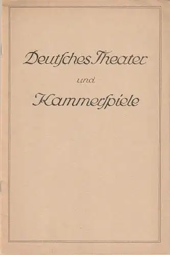 Deutsches Theater und Kammerspiele, Heinz Hilpert, Wolfgang Drews: Programmheft Paul Helwig AM HELLICHTEN TAG Spielzeit 1939 / 40 Heft 7 (18). 