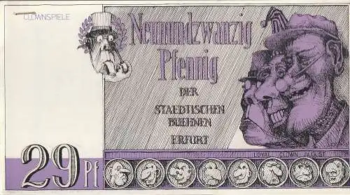 Städtische Bühnen Erfurt, Bodo Witte, Lothar Ehrlich, Uwe Hübner, Rainer Weisbach: Programmheft CLOWNSPIELE Premiere 29. Juni 1982 Spielzeit 1982 Heft 6 (18). 