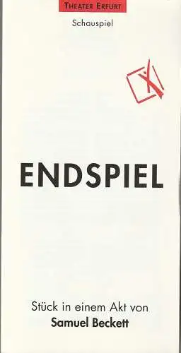 Theater Erfurt, Dietrich Taube, Anne Richter: Programmheft Samuel Beckett ENDSPIEL Premiere 10. September 1995 Spielzeit 1995 / 96 (18). 