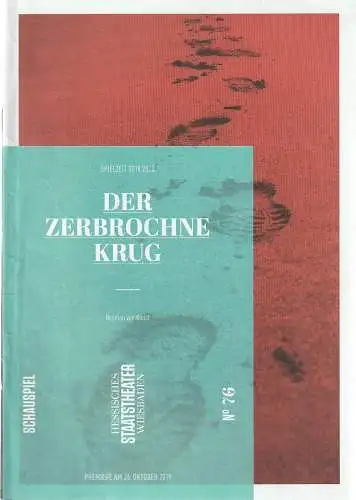 Hessisches Staatstheater Wiesbaden Schauspiel, Uwe Eric Laufenberg, formdusche, Wolfgang Behrens: Programmheft Heinrich von Kleist DER ZERBROCHNE KRUG Premiere 26. Oktober 2019 Spielzeit 2019 / 2020 Heft 76 (18). 