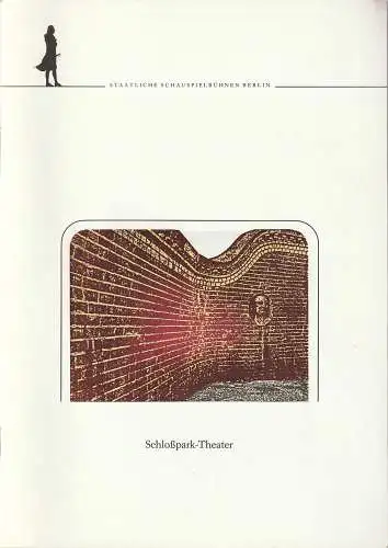 Staatliche Schauspielbühnen Berlin, Heribert Sasse, Michael Schindeck: Programmheft Johann Nestroy DER TALISMAN Premiere 6. September 1985 Schloßpark-Theater Spielzeit 1985 / 86 (18). 