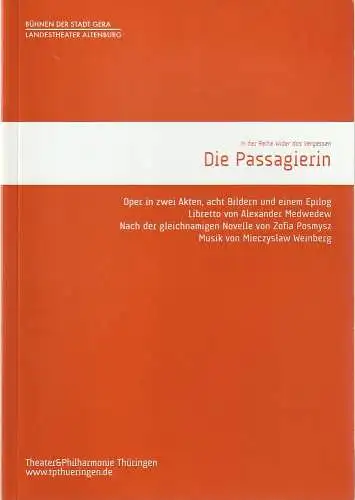 TPT Theater und Philharmonie Thüringen, Bühnen der Stadt Gera, Landestheater Altenburg, Kay Kuntze, Felix Eckerle: Programmheft Mieczyslaw Weinberg DIE PASSAGIERIN  Premiere 8. März 2019 Gera Spielzeit 2018 / 19 (18). 