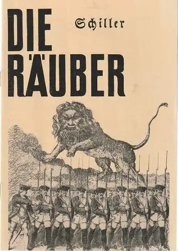 Theater der Stadt Cottbus, Ursula Fröhlich, Monika Runge, Walter Böhm: Programmheft Friedrich Schiller DIE RÄUBER Premiere 14. Februar 1970 Spielzeit 1969 / 70 Heft 9 (18). 