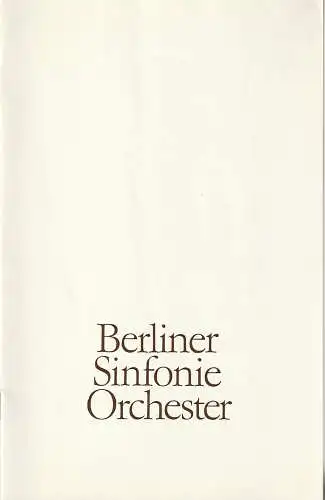 Berliner Sinfonieorchester, Hans Bitterlich, Wolfgang Jerzak: Programmheft BERLINER SINFONIEORCHESTER SINFONIEKONZERT 21. , 22. + 23. Mai 1987 Schauspielhaus Grosser Konzertsaal Spielzeit 1986 / 87 (18). 