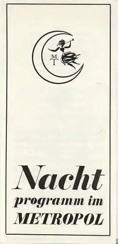 Metropol-Theater, Hans Pitra, Rainer Northmann, Ekehart Hennig, William Pauli (Fotos): Programmheft NACHTPROGRAMM IM METROPOL  Nr. 2  1980 (18). 