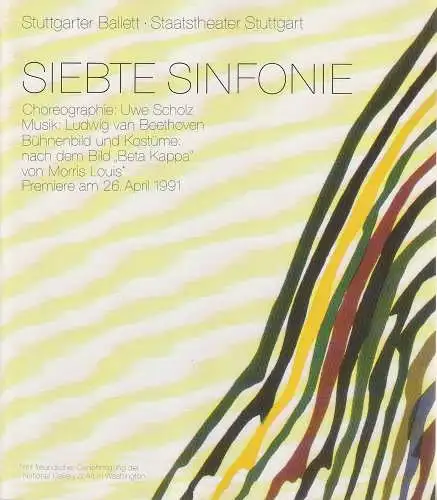 Generalintendanz Staatstheater Stuttgart, Ballettdirektion, Rainer Woihsyk, Gundel Kilian (Fotos): Programmheft BALLETTABEND STUTTGARTER BALLETT UWE SCHOLZ SIEBTE SINFONIE 23. Oktober 1993 (18). 