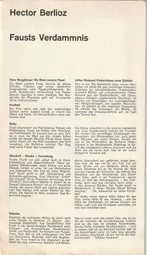Bühnen der Stadt Köln, Claus Helmut Drese, Klaus-Peter Kehr: Programmheft Hector Berlioz FAUSTS VERDAMMNIS 23. Juni 1972 Opernhaus (18). 