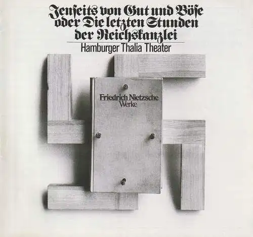 Thalia Theater Hamburg, Boy Gobert, Alfred Hübner, Holger Matthies, Hans-Meyer-Verden ( Probenfotos ): Programmheft Uraufführung Hartmut Lange JENSEITS VON GUT UND BÖSE Premiere 30. August 1975 Spielzeit 1975 / 76 (18). 