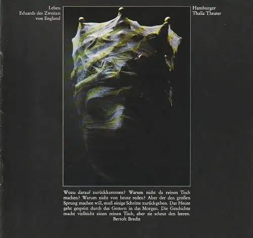 Thalia Theater Hamburg, Boy Gobert,Gerhard Blasche, Hans Meyer-Veden ( Probenfotos ): Programmheft Bertolt Brecht LEBEN EDUARDS DES ZWEITEN VON ENGLAND Premiere 19. April 1975 Spielzeit 1974 / 75 Heft 13 (18). 