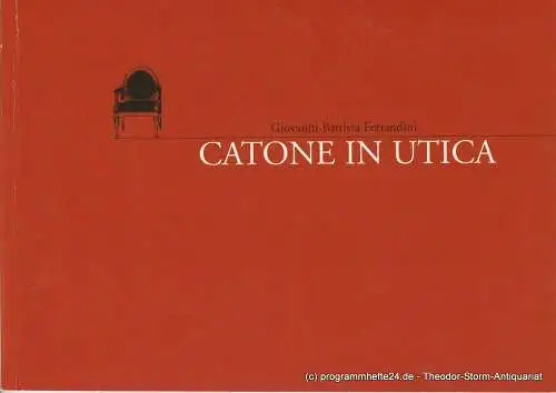 Staatstheater am Gärtnerplatz, Klaus Schultz, Konrad Kuhn, Susanne Böhm: Programmheft CATONE IN UTICA. Premiere 12. Oktober 2003 Spielzeit 2003 / 2004 Heft 58 (18). 