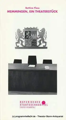 Bayerisches Staatsschauspiel, Theater im Marstall, Günther Beelitz, Wilfried Hösl ( Fotos ), Guido Huller, Sebastian Huber: Programmheft MEMMINGEN, ein Theaterstück von Bettina Fless. Spielzeit 1990 / 91 Heft 65 (18). 