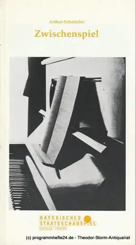 Bayerisches Staatsschauspiel, Prinzregententheater, Günther Beelitz, Wilfried Hösl ( Fotos ), Sebastian Huber: Programmheft ZWISCHENSPIEL von Arthur Schnitzler Spielzeit 1990 / 91 Heft 60 (18). 
