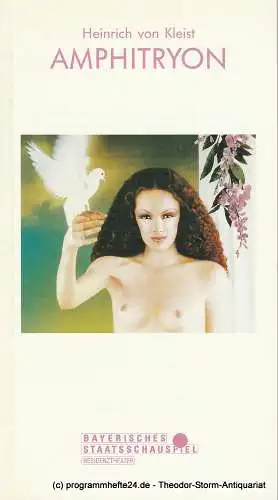 Bayerisches Staatsschauspiel, Residenztheater München, Günther Beelitz, Wilfried Hösl ( Fotos ), Sebastian Huber: Programmheft AMPHITRYON von Heinrich von Kleist Spielzeit 1992 / 93 Heft 97 (18). 