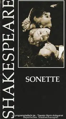 Bayerisches Staatsschauspiel, Theater im Marstall München, Günther Beelitz, Wilfried Hösl ( Fotos ), Uwe B. Carstensen: Programmheft SONETTE von William Shakespeare Spielzeit 1987 / 88 Heft 24 (18). 