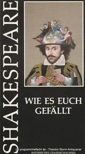 Bayerisches Staatsschauspiel, Prinzregententheater, Günther Beelitz, Uwe B. Carstensen, Wilfried Hösl ( Fotos ): Programmheft Wie es euch gefällt von William Shakespeare Spielzeit 1988 / 89 Heft 33 (18). 