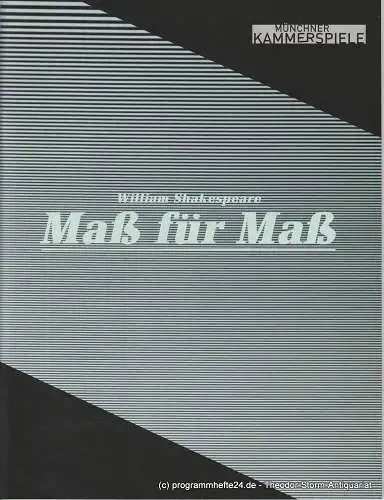 Münchner Kammerspiele, Frank Baumbauer, Matthias Günther: Programmheft Maß für Maß von William Shakespeare Premiere 17. Januar 2009 Schauspielhaus Spielzeit 2008 / 2009 (18). 