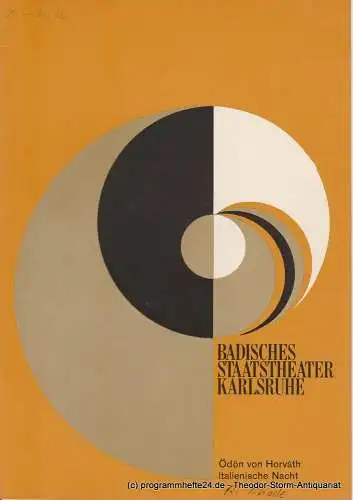 Badisches Staatstheater Karlsruhe, Hans-Georg Rudolph: Programmheft Italienische Nacht von Ödön von Horvath Premiere 28. Januar 1972 (18). 