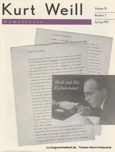 Kurt Weill Foundation, David Farneth, Edward Harsh, Joanna Lee: Kurt Weill Newsletter Volume 15 Number 1 Spring 1997 (18). 