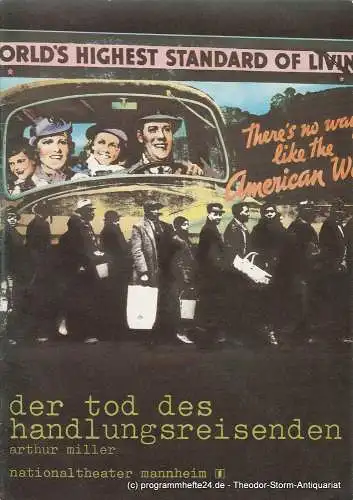 Nationaltheater Mannheim, Arnold Petersen, Eilhard Jacobs, Dietrich Börngen: Programmheft Neuinszenierung Der Tod des Handlungsreisenden 29. Juni 1982 Spielzeit 1981 / 82 Nr. 18 (18). 