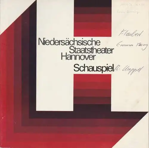 Niedersächsische Staatstheater Hannover, Günter Roth, Wolfgang Grüter: Programmheft Uraufführung EMMA BOVARY 22. September 1977 (18). 