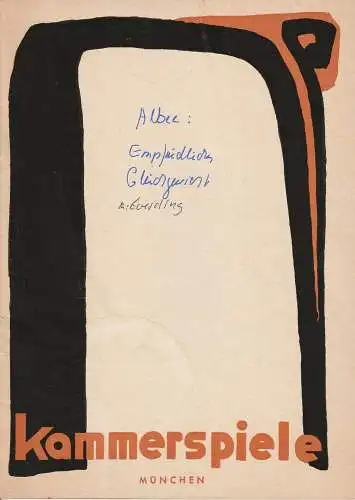 Kammerspiele München, August Everding, Ivan Nagel, Peter Stein, Wolfgang Zimmermann, Hildegard Steinmetz ( Szenenfotos ): Programmheft Edward Albee: Empfindliches Gleichgewicht. Spielzeit 1966 / 67 (18). 