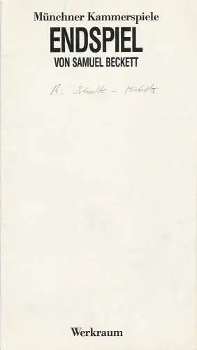 Münchner Kammerspiele, Dieter Dorn, Bernd Wilms, Oliver Reese, Wolfgang Zimmermann, Oda Sternberg ( Fotos ): Programmheft ENDSPIEL von Samuel Beckett. Premiere 25. Oktober 1985. Spielzeit 1985 / 86 Werkraum Heft 1 (18). 