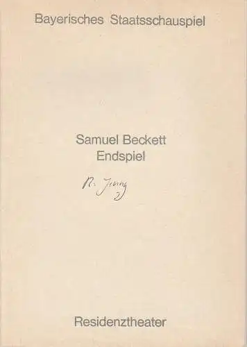 Bayerisches Staatsschauspiel, Helmut Henrichs, Urs Jenny: Programmheft ENDSPIEL von Samuel Beckett. Premiere 19. Mai 1971 (18). 