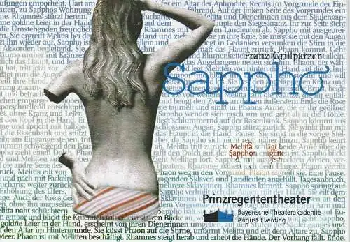 Bayerische Theaterakademie August Everding, Prinzregententheater, Christiane Neudeck, Michaela Nothelfer: Programmheft SAPPHO. Schauspiel von Franz Grillparzer. Premiere 18. Dezember 2003 (18). 