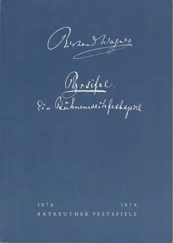Bayreuther Festspiele 1978, Wolfgang Wagner, Oswald Georg Bauer: Programmheft II Parsifal. Karl Bertau: Der eine Tor (18). 