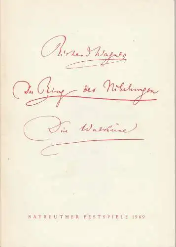 Bayreuther Festspiele 1969: Programmheft VI Die Walküre von Richard Wagner (18). 