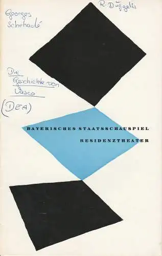 Bayerisches Staatsschauspiel, Residenztheater, Kurt Horwitz, Rolf Schaefer: Programmheft Die Geschichte von Vasco von Georges Schehade 11. Juni 1957 Spielzeit 1956 / 57 Heft 9 (18). 