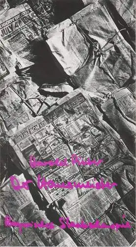 Bayerisches Staatsschauspiel, Günther Beelitz, Günther Erken, Claudia Grönemeyer, Wilfried Hösl ( Fotos ): Programmheft Der Hausmeister von Harold Pinter. Premiere 17. Dezember 1986 Theater im Marstall Spielzeit 1986 / 87 Heft 12 (18). 