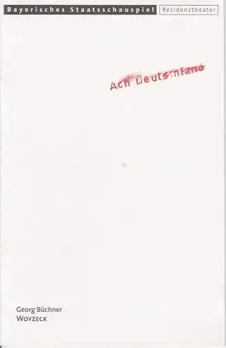 Bayerisches Staatsschauspiel, Eberhard Witt, Elisabeth Schweeger, Brigitte Fürle: Programmheft Woyzeck von Georg Büchner. Premiere 17. Dezember 1999 Residenztheater Spielzeit 1999 / 2000 Heft-Nr. 90 (18). 