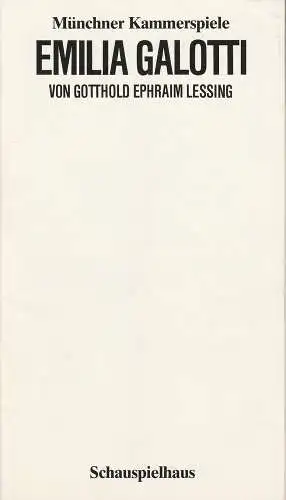 Münchner Kammerspiele, Dieter Dorn, Michael Eberth, Heiner Gimmler, Wolfgang Zimmermann: Programmheft Emilia Galotti. Premiere 12. Februar 1984 Schauspielhaus Spielzeit 1983 / 84 Heft 5 (18). 